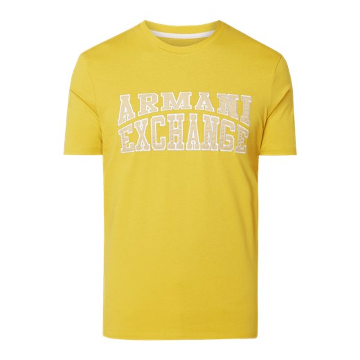 T-shirt męski Armani żółty z krótkim rękawem 