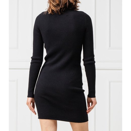 Calvin Klein Jeans Sukienka CK BLACK | z dodatkiem wełny  Calvin Klein S Gomez Fashion Store