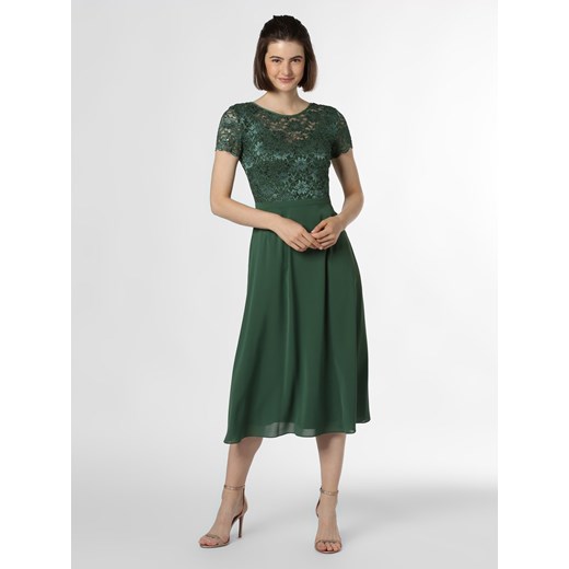 Sukienka Swing zielona rozkloszowana z krótkim rękawem 
