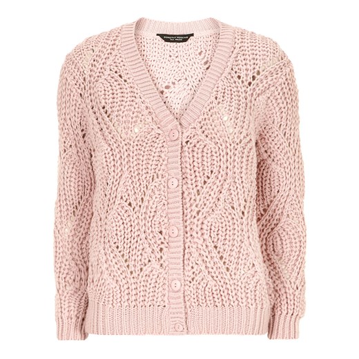 Candy pink swirl cable cardi