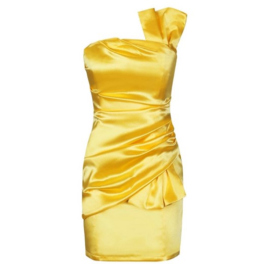 Żółta satynowa sukienka mini    Billion Ladies