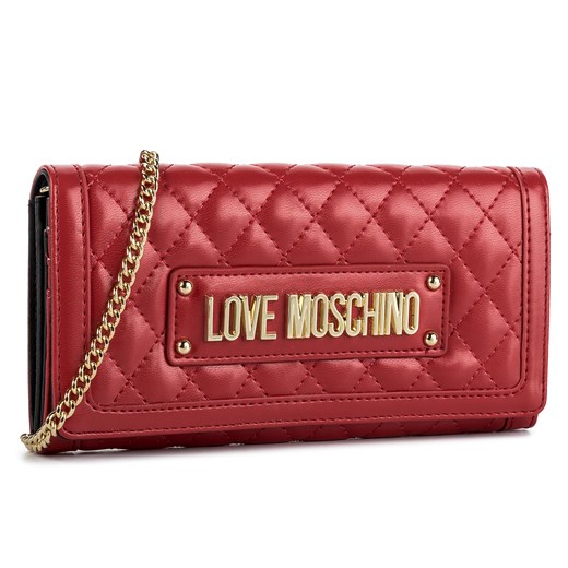 Love Moschino kopertówka ze zdobieniami elegancka czerwona 