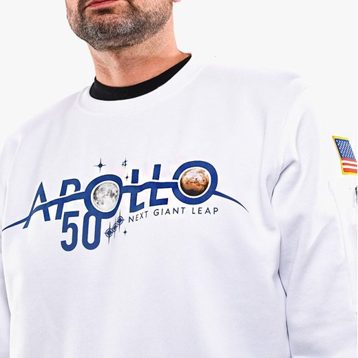 Bluza męska Alpha Industries biała na jesień w stylu młodzieżowym 