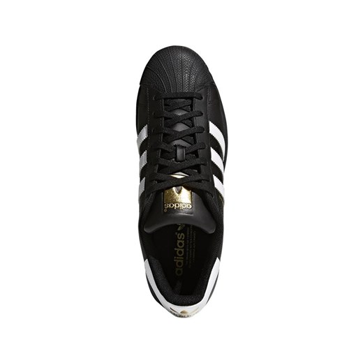 Trampki męskie czarne Adidas sportowe ze skóry wiązane 