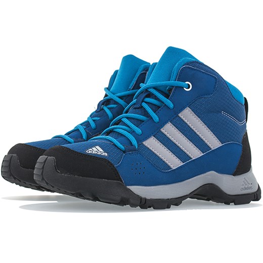 Buty trekkingowe dziecięce Adidas niebieskie sznurowane bez wzorów 