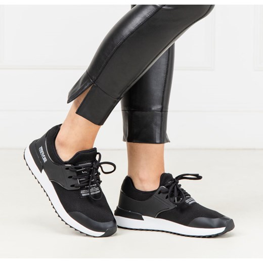 Buty sportowe damskie Versace Jeans do biegania granatowe sznurowane bez wzorów płaskie 
