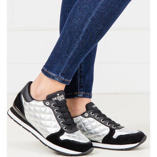 Buty sportowe damskie Trussardi Jeans bez wzorów sznurowane 