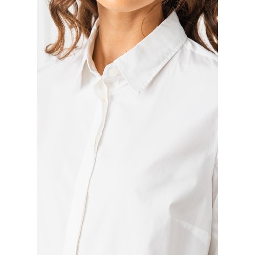 Koszula damska biała Calvin Klein z kołnierzykiem na wiosnę 