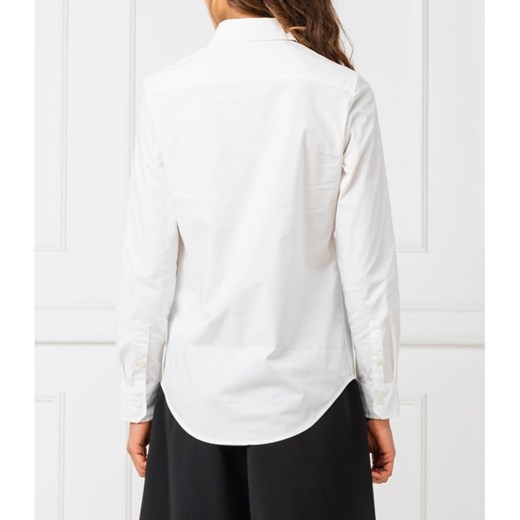 Koszula damska biała Calvin Klein z kołnierzykiem z długim rękawem 