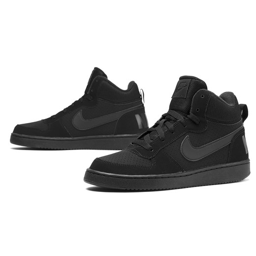 Buty sportowe damskie Nike do koszykówki czarne ze skóry płaskie sznurowane 