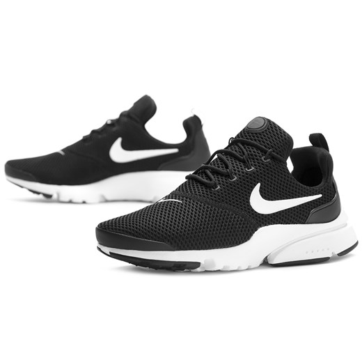 Buty sportowe damskie Nike presto czarne płaskie na wiosnę sznurowane 