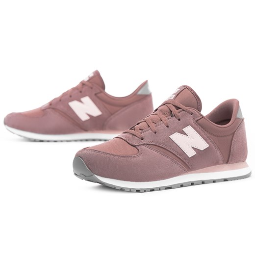 Buty sportowe damskie New Balance bez wzorów wiązane płaskie z zamszu 