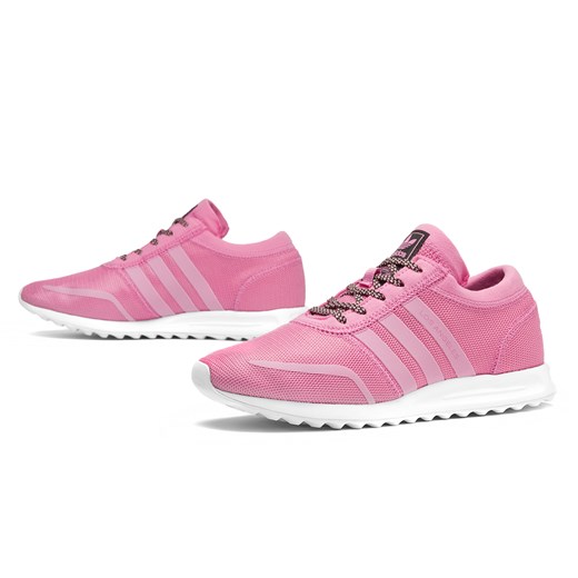 Buty sportowe damskie różowe Adidas los angeles trainer na płaskiej podeszwie sznurowane 