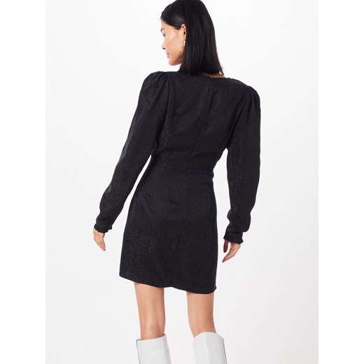 Czarna sukienka Designers Remix z długim rękawem bez wzorów 