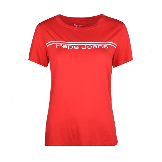 Bluzka damska Pepe Jeans T-shirt "bettie" z okrągłym dekoltem z napisami z krótkimi rękawami 