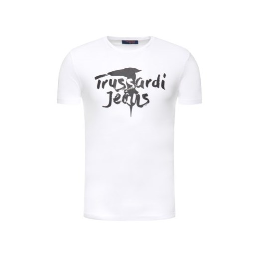 T-shirt męski Trussardi Jeans z napisami z krótkim rękawem 