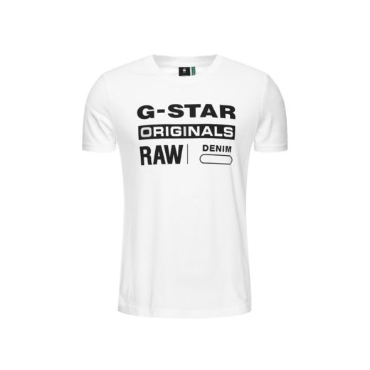 G-Star Raw t-shirt męski biały z krótkim rękawem młodzieżowy 