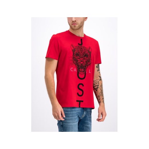 T-shirt męski Just Cavalli z nadrukami z krótkim rękawem 
