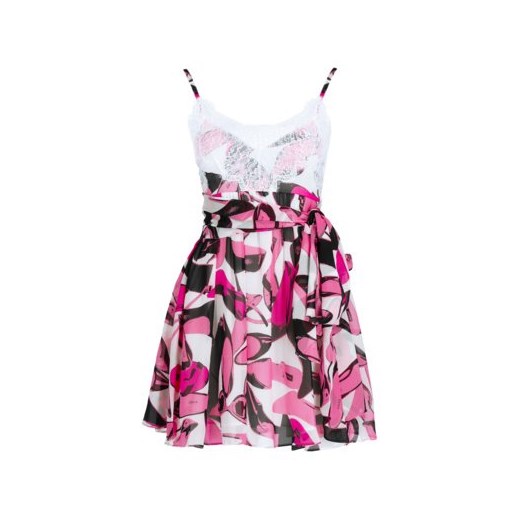Sukienka Pinko na ramiączkach w abstrakcyjnym wzorze wielokolorowa na spacer mini casual dopasowana 