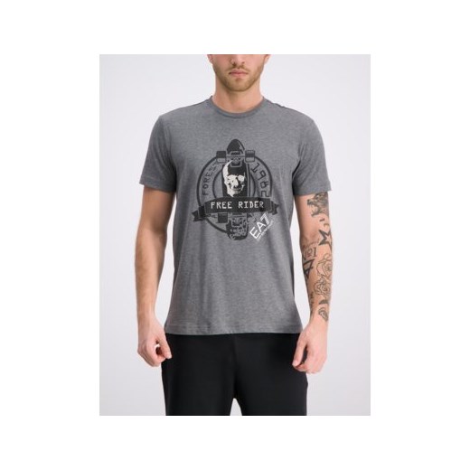 T-shirt męski szary Ea7 Emporio Armani z krótkim rękawem 