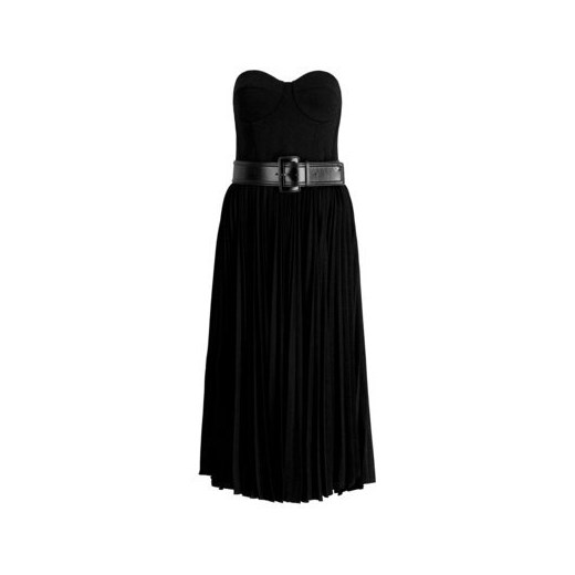 Sukienka Elisabetta Franchi bez rękawów prosta czarna na wiosnę z gorsetowym dekoltem midi 