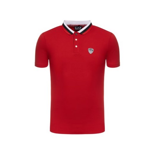 T-shirt męski czerwony Ea7 Emporio Armani na wiosnę gładki 