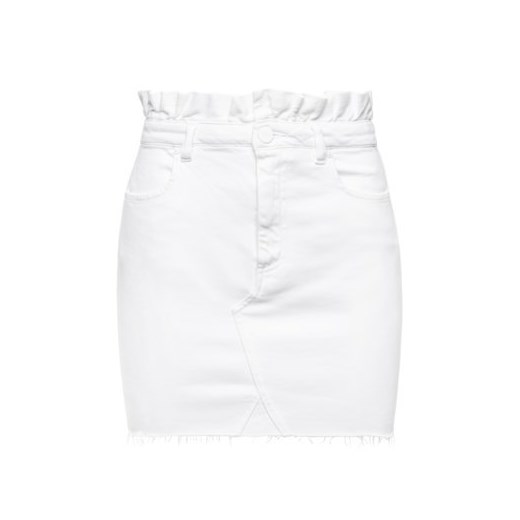 Spódnica biała Pinko z jeansu mini bez wzorów 