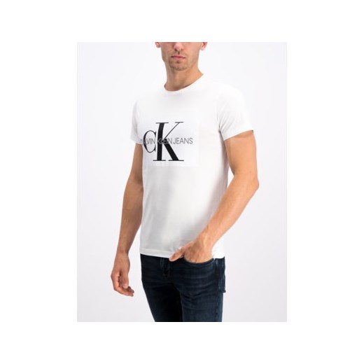 T-shirt męski Calvin Klein biały z napisami 