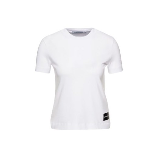 Calvin Klein bluzka damska casualowa biała jesienna z krótkim rękawem 