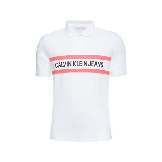 T-shirt męski Calvin Klein biały z krótkimi rękawami z napisami 