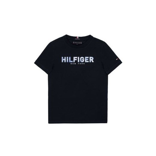 Czarny t-shirt chłopięce Tommy Hilfiger z krótkim rękawem 