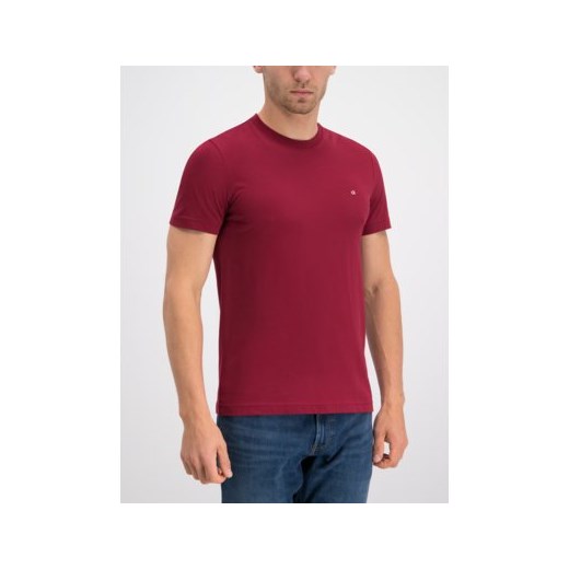 T-shirt męski Calvin Klein czerwony z krótkim rękawem casualowy 