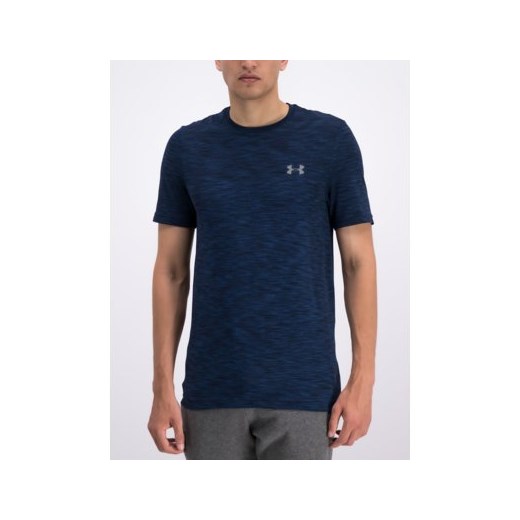T-shirt męski niebieski Under Armour z krótkim rękawem bez wzorów 