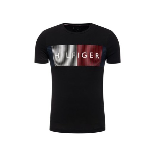 T-shirt męski czarny Tommy Hilfiger z krótkim rękawem 