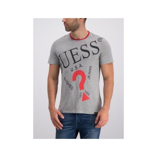 T-shirt męski Guess szary z krótkimi rękawami 