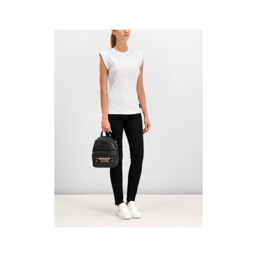Bluzka damska Versace Jeans biała casual z krótkim rękawem 