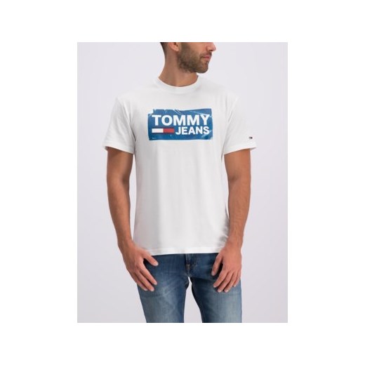 T-shirt męski Tommy Jeans z krótkim rękawem biały młodzieżowy 