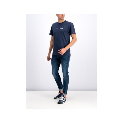 T-shirt męski Tommy Jeans niebieski młodzieżowy 