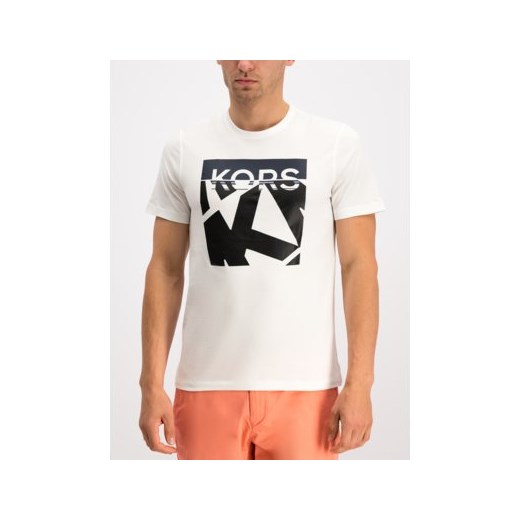 T-shirt męski Michael Kors młodzieżowy biały z krótkimi rękawami 