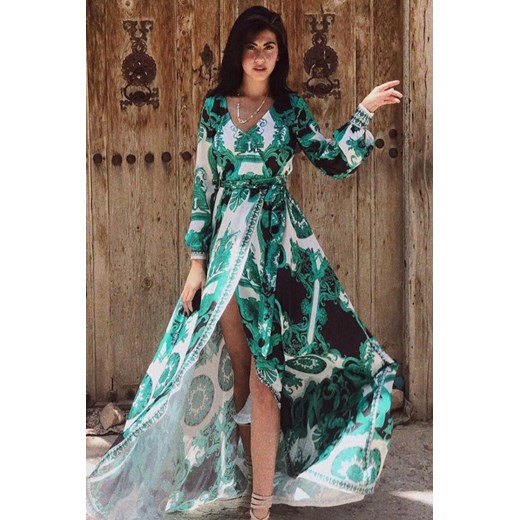 Sukienka IVET maxi z dekoltem v na spacer 