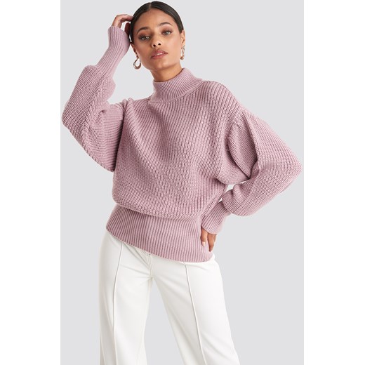 Sweter damski różowy NA-KD z tkaniny 