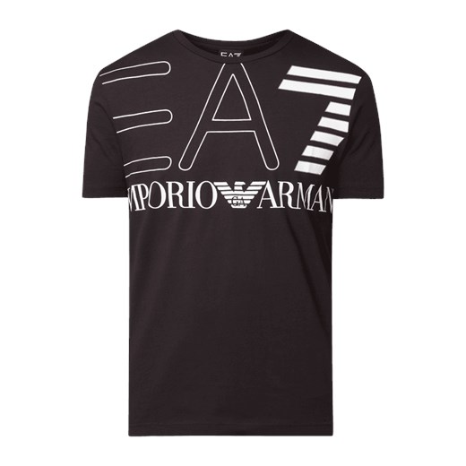 T-shirt męski Ea7 Emporio Armani czarny z krótkim rękawem młodzieżowy 