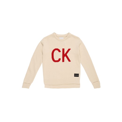 Sweter dziewczęcy Calvin Klein z dzianiny w nadruki 