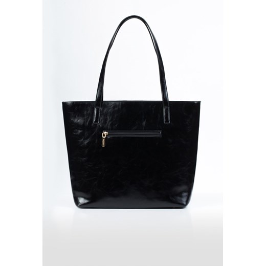 Shopper bag Monnari czarna elegancka matowa z frędzlami 