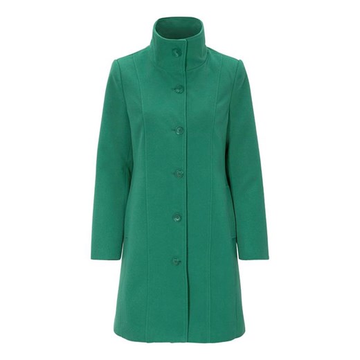 Zielony płaszcz damski Cellbes bez wzorów 
