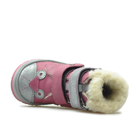 Buty zimowe dziecięce Bartek na rzepy bez wzorów skórzane 