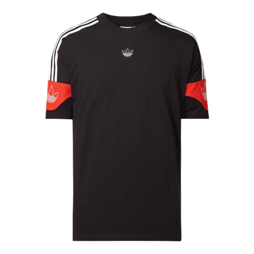 Koszulka sportowa Adidas Originals w paski z bawełny 