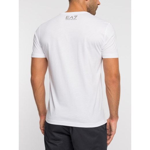 T-shirt męski biały Ea7 Emporio Armani z napisem 