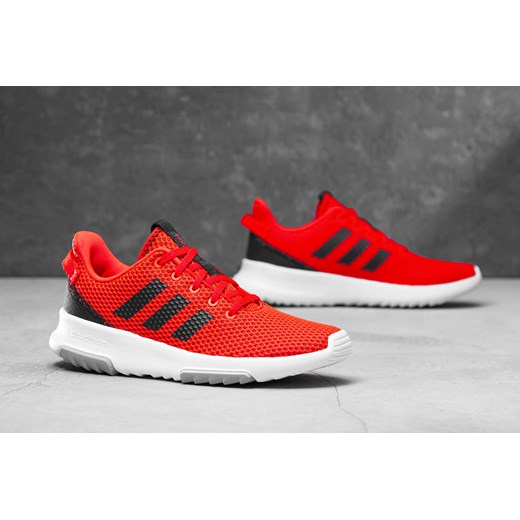 Czerwone buty sportowe dziecięce Adidas sznurowane w paski 