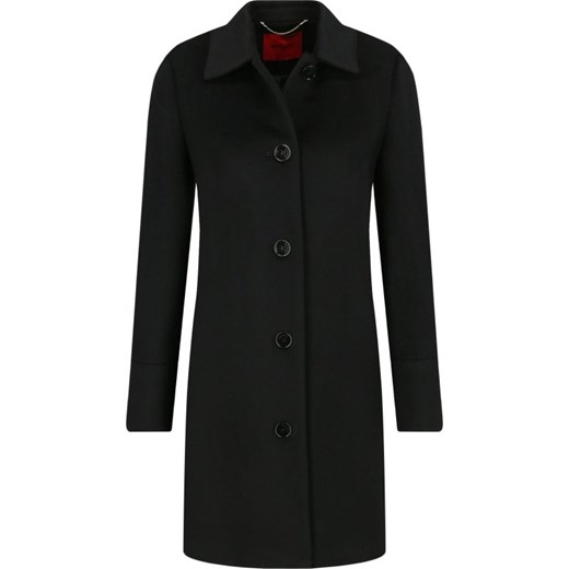 Czarny płaszcz damski Max & Co. bez wzorów elegancki 